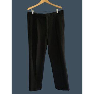 ROUNDTREE & YORKEE -TRAVEL SMART- MEN BLACK PLEATED FRONT DRESS PANT SIZE 38X30